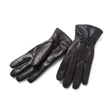 Load image into Gallery viewer, Reed Women's Genuine Leather Warm Lined Driving Gloves in black with soft sheepskin leather, ideal for cold weather and everyday use.