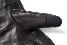 Load image into Gallery viewer, Close-up of Reed Women's genuine leather driving gloves, highlighting soft sheepskin lining and stitching details for cold weather use.