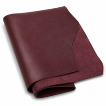 Load image into Gallery viewer, Folded Burgundy leather on a white background