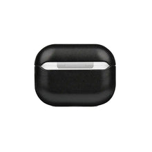 Load image into Gallery viewer, Black genuine leather AirPods case with snug fit and durable protection.