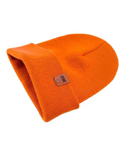 Load image into Gallery viewer, HAAKWEAR Knit Cuffed Classic Beanie / Hat - Tiger Orange, Made in USA, winter accessory for men and women, stylish and warm headwear.