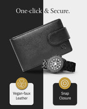 Charger l'image dans la galerie, Leather Bifold Wallet – Removable Money Clip, Snap Closure