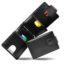 Charger l'image dans la galerie, Leather Bifold Wallet – Removable Money Clip, Snap Closure