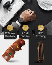 Charger l'image dans la galerie, Leather Bifold Wallet – Removable Money Clip, Snap Closure