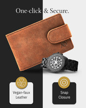 Charger l'image dans la galerie, Leather Bifold Wallet – Removable Money Clip, Snap Closure