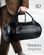 Charger l'image dans la galerie, Genuine Leather Travel Duffel Bag – Shoe Compartment, Hidden AirTag Pocket