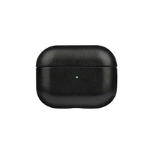 Load image into Gallery viewer, Black genuine leather AirPods case, protective and stylish, designed to prevent scratches and bumps.
