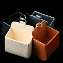 Cargar imagen en el visor de la galería, Leather cell phone holders and utensil organizers for car interior, featuring black, beige, gray, and brown options for clutter-free driving.
