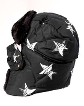 Load image into Gallery viewer, Alex Unisex Ushanka Faux Fur Trapper Hat with Star Pattern and Removable Mask, Windproof Winter Hat for Warmth and Comfort.