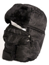 Load image into Gallery viewer, Alex Unisex Ushanka Faux Fur Trapper Hat with Removable Mask, Black