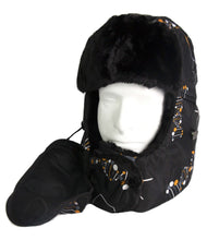 Load image into Gallery viewer, Alex Unisex Ushanka Trapper Hat with Faux Fur and Removable Mask for Warmth in Winter, Black.