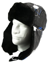 Load image into Gallery viewer, Alex unisex ushanka trapper hat with faux fur, windproof design, and removable mask in black, featuring velcro closure.
