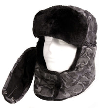Load image into Gallery viewer, Alex unisex ushanka trapper hat with faux fur and removable mask, camo pattern, windproof and cozy for cold weather.