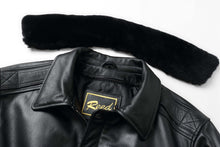 Load image into Gallery viewer, REED Men's Premium Leather Aviator Bomber Jacket with Removable Collar, showcasing classic design and durable imported leather.