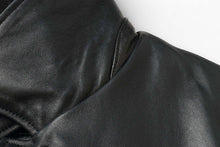 Load image into Gallery viewer, Close-up of REED EST. 1950 Men's Lambskin Leather Jacket showcasing premium quality and soft texture.