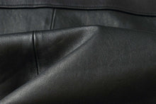 Load image into Gallery viewer, Close-up view of genuine lambskin leather texture from REED EST. 1950 Men's Jacket, highlighting the soft, premium quality material.