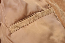 Load image into Gallery viewer, Close-up of the satin lining and pocket detail of the REED Men's Baseball Suede Leather Jacket.