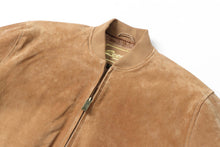 Load image into Gallery viewer, REED Men's Baseball Suede Leather Jacket, imported, durable, classic style, soft touch, satin lining, ideal for fall and spring