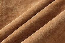 Load image into Gallery viewer, Close-up of soft, supple suede leather fabric in light brown color.