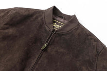 Load image into Gallery viewer, REED Men's Baseball Suede Leather Jacket with satin lining, durable all-season wear, and classic style for fall and spring.