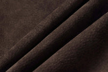 Load image into Gallery viewer, Close-up of dark brown suede leather texture, showcasing soft and supple material used in REED Men's Baseball Suede Leather Jacket.