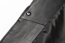 Load image into Gallery viewer, Close-up of REED Men's Premium Lambskin Leather Blazer interior showing button and high-quality material texture.