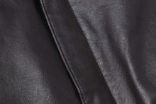 Load image into Gallery viewer, Close-up of REED Men's Premium Leather Aviator Bomber Jacket material, showcasing imported durable and soft leather texture.