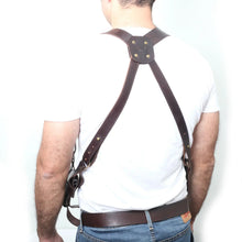 Cargar imagen en el visor de la galería, Handmade Universal Leather Shoulder Concealed Holster Horizontal Carry & Double Mag Pouch