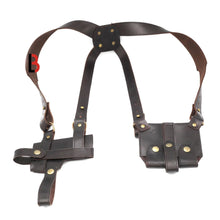 Cargar imagen en el visor de la galería, Handmade Universal Leather Shoulder Concealed Holster Horizontal Carry & Double Mag Pouch