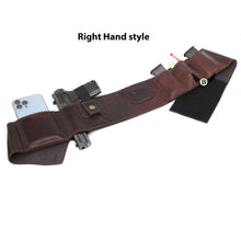 Load image into Gallery viewer, Cowhide Leather BRAVOBELT Belly Band Holster for Concealed Carry - Ambidextrous, right hand style, phone and gun holder