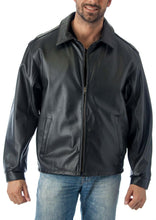 Load image into Gallery viewer, REED Men's Casual Leather Jacket, union made in Detroit, USA, featuring durable naked cow leather and satin lining.