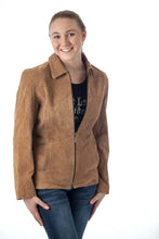 Load image into Gallery viewer, Women's genuine suede leather fashion jacket from REED, featuring premium imported leather and a stylish, comfortable look.