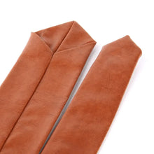 Load image into Gallery viewer, Brown polyurethane leather ties for men, vegan and stylish, imported and durable, perfect for a modern wardrobe upgrade.
