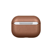 Load image into Gallery viewer, Brown genuine leather AirPods case providing stylish and durable protection for wireless earbuds.