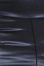 Load image into Gallery viewer, Close-up of matte liquid high waist stretch leggings fabric texture with visible stitching detail.