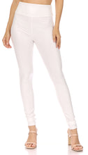 Load image into Gallery viewer, Woman wearing white matte liquid high waist stretch leggings, made in USA