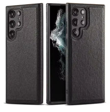 Cargar imagen en el visor de la galería, EliteGuard PU Leather Phone Case for Samsung Galaxy S22, S23, S24, showcasing premium texture and sleek design.