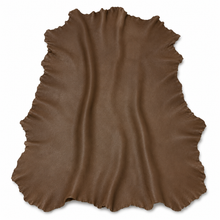 Cargar imagen en el visor de la galería, Medium Brown color reed sheep skin leather hide on a white background