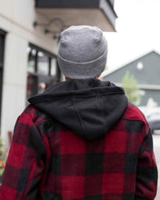 Load image into Gallery viewer, Person wearing NEW HAAKWEAR H-Stitch Cuffed Beanie - Designed and Made in USA (Patent Pending Design) - Koala Gray outdoors.