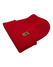 Charger l'image dans la galerie, NEW HAAKWEAR H-Stitch Cuffed Beanie - Designed and Made in USA (Patented Design) - Scarlet Red, showcasing American craftsmanship.
