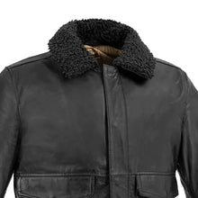 Load image into Gallery viewer, Leather Map Bomber Jacket