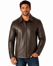 Cargar imagen en el visor de la galería, REED Men's Casual Leather cow Jacket, union made in USA