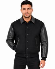 Cargar imagen en el visor de la galería, REED Men's Premium Varsity Jacket in leather and wool
