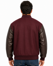 Cargar imagen en el visor de la galería, REED Men's Premium Varsity Leather Wool Jacket, stylish and warm, made in USA