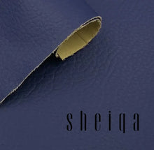 Load image into Gallery viewer, Vegan leather repair patch in navy blue for couches and car seats by Sheiqa.