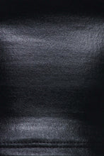 Charger l'image dans la galerie, Close-up texture of black metallic fabric used in the liquid mock neck turtleneck crop top.