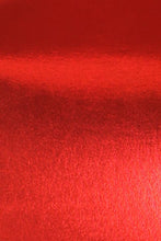 Charger l'image dans la galerie, Close-up of vibrant red metallic fabric texture with a glossy finish.