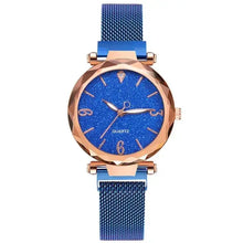 Load image into Gallery viewer, Rose Gold Women's Watch with Blue Dial and Strap, Elegant Sophisticated Design