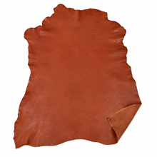 Cargar imagen en el visor de la galería, Whiskey Reed Sheepskins leather hide on a white background