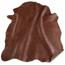 Cargar imagen en el visor de la galería, antique Brown sheep leather hide on a white background